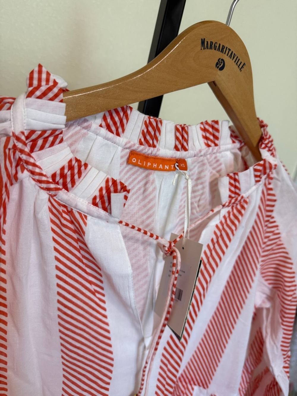 Oliphant 🌹Red and White Striped Tiered Dress - Picture 9 of 17